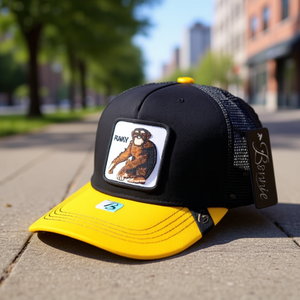 Cappello Trucker Bonnie a 6 Pannelli, Regolabile, con Rete e Ricamo sul Pannello Frontale, Stile Street, Unisex, per Adulti, Primavera-Estate, Casual - Product Image 2