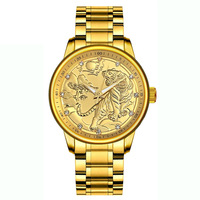 Montre TEVISE pour homme, montre-bracelet mécanique automatique de luxe, bateau 3D avec diamant, couleur dorée, montre de marque haut de gamme pour homme, cadeau