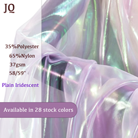 Kain Organdy Kaca Holografik Iridescent Polos, Lembut Halus untuk Rok Anak Perempuan & Kostum Panggung Grosir