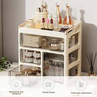 Boîtes de rangement transparentes pour cosmétiques, organisateur de comptoir de maquillage, tiroir de bureau, boîte de rangement multifonctionnelle pour la vanité