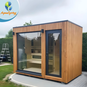 <span class=keywords><strong>Sauna</strong></span> Exterior de Gran Tamaño Personalizada, Cabina de <span class=keywords><strong>Sauna</strong></span> de Madera de Hemlock <span class=keywords><strong>con</strong></span> Calentadores de Bajo EMF, <span class=keywords><strong>Sauna</strong></span> Impermeable para Jardín o Villa - Product Image 1