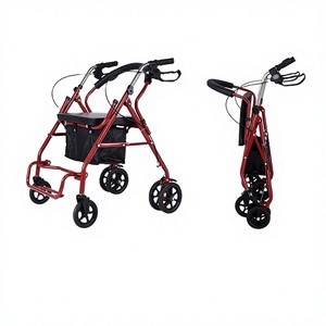 Poussette de marche pour personnes âgées avec roues en PU de 4 pouces, légère, pliable, chariot de courses portable - Product Image 5