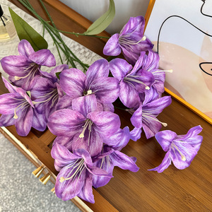 Flores de Lirio Artificiales, Rama Individual de Seda, Alta Simulación, Decoraciones Modernas para Bodas - Product Image 4