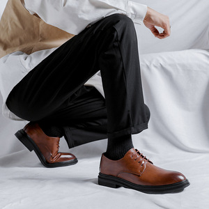 Zapatos de Vestir Casuales de Negocios para Hombre, Estilo Británico, de Caña Alta, Puntiagudos, de Verano, Tallas Grandes, Cómodos, Transpirables, de Cuero Genuino - Product Image 4