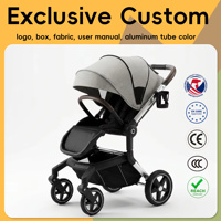 Poussette bébé pliable 3 en 1 en alliage d'aluminium avec nacelle, siège auto, siège réversible bidirectionnel, roues arrière de 10 pouces pour les enfants de 0 à 3 ans