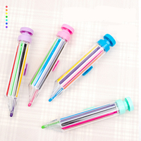 2023 plus récent 8-en-1 rotatif multicolore Crayon presse Crayon Graffiti enfants dessin multi-usages Portable Crayons
