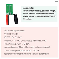 Module émetteur sans fil RF 433 MHz Mini DC 12V 3V 5V 24V Code d'apprentissage 433,92 MHz 1 sortie CH pour télécommandes Codage 1527