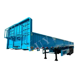 Factory supplier 40ft 45feet bag transportation Side Board semi trailer 3 Axle cargo side wall truck Trailer