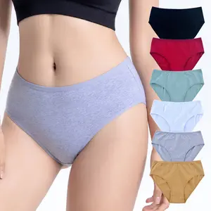 Fashion Knit Threaded Cotton Panties High Elastic Mid-waist @ Best