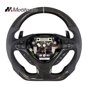 Volant personnalisé en fibre de carbone avec poignées en cuir perforé pour Acura TSX Sedan Sport Wagon 2009-2016 - Product Image 1