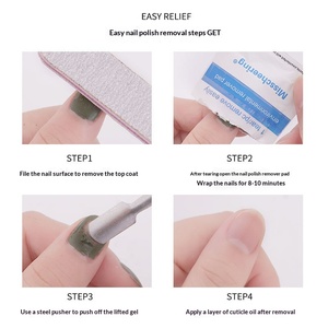 Kits de tampons dissolvants pour vernis à ongles en gros – Lingettes humides en coton pour retirer le vernis gel acrylique - Product Image 2