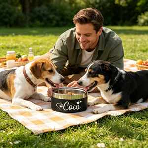 Bol, bols personnalisés en acier inoxydable pour nourriture et eau pour chien, mangeoire antidérapante pour chat, cadeau personnalisé pour animaux de compagnie - Product Image 2