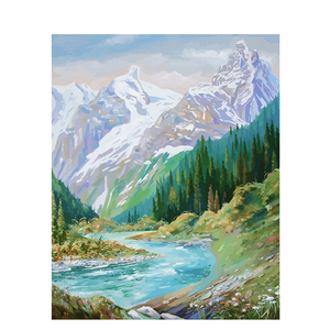 CHENISTORY DZ992506 DIY números pintura al óleo sobre <span class=keywords><strong>lienzo</strong></span> ríos de montaña cuadros de pared pintura abstracta <span class=keywords><strong>para</strong></span> sala de estar - Product Image 1