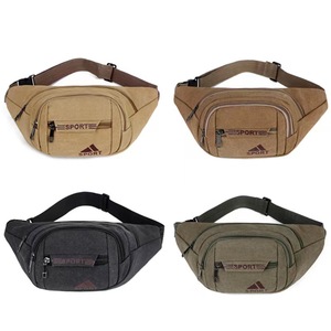 Sori Riñonera de lona para hombre, 20x3,5x13 cm, duradera, de varias capas, para viajes de ocio, deportes al aire libre - Product Image 3