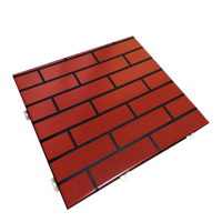 Revêtement en aluminium à motif de brique personnalisé, panneau décoratif en aluminium à texture de brique rouge pour mur rideau