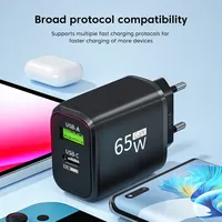 Chargeur USB Type-C GaN 65W, adaptateur d'alimentation à charge rapide PD avec QC3.0 YX-CH02