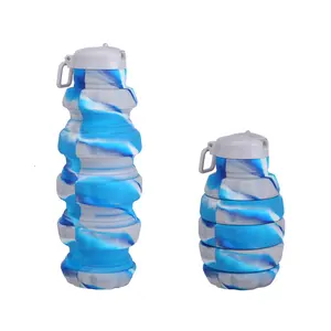 500Ml Bisphenol A-free Hand Grenade Shaped An Toàn Với Môi Trường Gấp Silicone Chai Nước