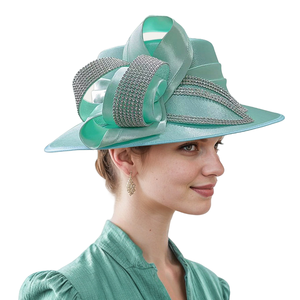 Phụ nữ thanh lịch hàng đầu hat Nhà thờ bên kinh doanh mặc giản dị phổ biến nhất OEM ODM chính thức vải fascinator quyến rũ rơm thiết kế - Product Image 4