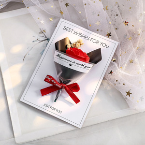 การ์ดอวยพรดอกไม้แห้งช่อเล็ก ดอกยิปโซฟิลลาและดอกกุหลาบอัดรูป สำหรับงานแต่งงาน <span class=keywords><strong>วัน</strong></span><span class=keywords><strong>เกิด</strong></span> และมอบเป็นของขวัญ - Product Image 5