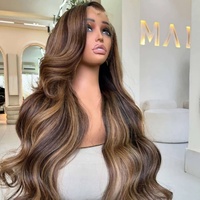 Perruques Lace Front YUNSEN P4/27 en Cheveux Humains Vierges Vietnamiens, Ondulation Profonde 13x4, 30 Pouces de Long, Densité 250%, Base en Soie, Sans Colle