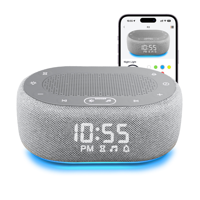 1Mii for 5.1 Mini White Noise Machine with 7-color Night Light APP Control Alarm & Baby Sleep Aid for Home & Hotel