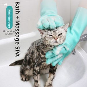 Silicone <b>Thin</b> Waterproof Household <b>Gloves</b> Multifunctional Kitchen Cleaning Dishwashing Pet Bathing Women's - Product Image 6