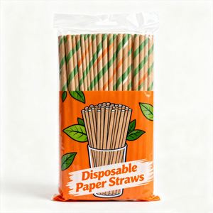 Disposable Paper <b>Straw</b> Cheap Price <b>Drinks</b> Fancy Pink Purple Golden Pattern Manufacturer Orange Blue Disposable Paper <b>Straw</b> - Product Image 2