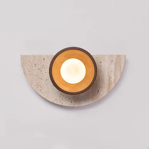 Lámpara de Pared de Piedra Estilo Cueva 20x35cm, Luz de Noche Geométrica Retro Wabi Sabi - Product Image 3