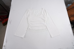 Lace Trim Square Neck Flared Sleeve Long Sleeve <b>Top</b> Solid Color French Street Elegant Slim Fit Flattering Basic Tee - Product Image 6
