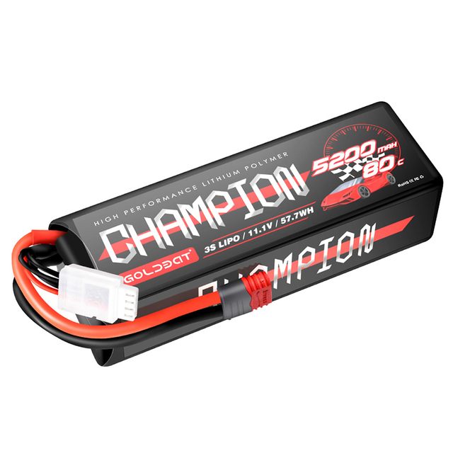 Top Quality 3S Lipo 5200 MAh 80C 11.1 V RC Lipo Battery Hard Case Pack with Connector for RC Car
