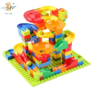 De gros blocs petit-Jouets éducatifs en plastique pour enfants, blocs de construction, 168 pièces, course de marbre, mini jouet à assembler, éducation précoce, blocs de petites particules