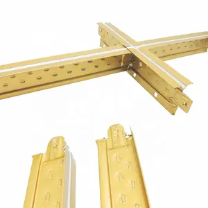 2X2 Gips Valse Plafond Tegel Decor Board Accessoires T Grid Metalen T Bar Fabriek Nieuwe Prijs Witte Lijn Met Gouden Gezicht