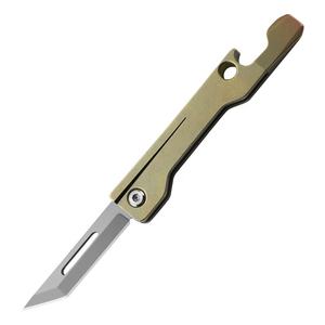Titanyum alaşım DIY OEM çakı <span class=keywords><strong>Mini</strong></span> katlanır keskin küçük programı çok fonksiyonlu taşınabilir kurye bıçağı - Product Image 1