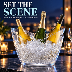 Seau à glace portable en plastique transparent durable de 8 L avec logo personnalisé, pour refroidir les bouteilles de <span class=keywords><strong>vin</strong></span>, avec poignées, pour bar, hôtel, mariage, fête - Product Image 1