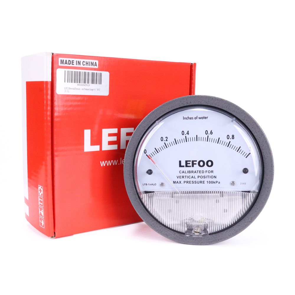 LEFOO LFB 0-500PA الميكانيكية مقياس الضغط التبايني مع كبير التناظرية HVAC