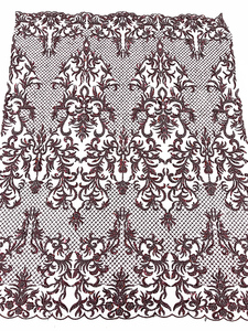 Tissu en dentelle en gros, haute qualité, paillettes dorées brillantes, tissu en dentelle perlée pour robe de mariée - Product Image 4