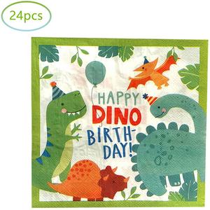 <span class=keywords><strong>Pufu</strong></span> – assiettes et fourchettes à serviettes en papier jetables, fournitures de fête d'anniversaire à thème dinosaure 96 pck pour enfants - Product Image 3
