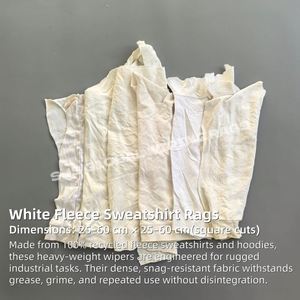 Trapos de Algodón Blancos para Limpieza, Trapos de Felpa Blancos Reciclados, Trapos de Algodón Blancos de 1.5 kg para Limpieza - Product Image 2