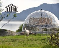 Dôme de glamping 10m, tente géodésique, structure en aluminium, PVC imperméable 850g, personnalisable pour complexe hôtelier, camping, hôtel