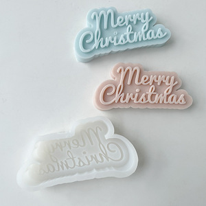 Molde de silicona con forma de letras 'Feliz Navidad' para velas, jabones artesanales, decoración de regalos DIY, resina y cera, y herramientas para pasteles - Product Image 2