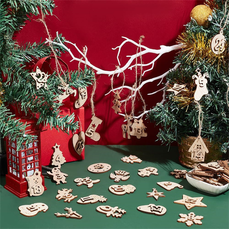 Folia adventskalender houten cijfers naturel - Clips & Paper