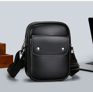 Bolso de Hombro de PU de Lujo para <span class=keywords><strong>Hombre</strong></span>, Cuadrado Pequeño, Impermeable, con Cremallera, Diseño Color-Block, de Cuero PU, Casual, con Logotipo Personalizado, Venta al por Mayor, a la Moda - Product Image 5