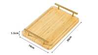 Minimalistische ronde bamboe serveerschaal met handvat voor thuis, hotel, thee, fruit, cake, snacks, groothandel bamboe theeschotel