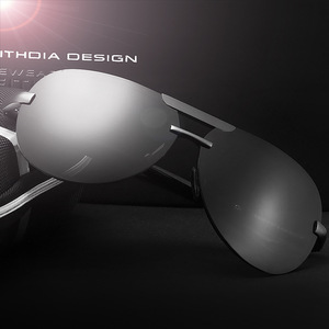 Men's Rimless Sunglasses Aluminum Magnesium Polarized Lenses UV400 Light Weight <b>For</b> Fishing Driving Outdoor Sports - Product Image 1