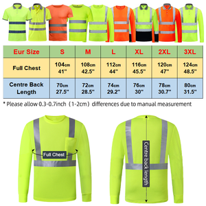 Ön Cepli Hızlı Kuruyan Yüksek Görünürlüklü İş Kıyafeti Tişörtü Uzun Kollu Yansıtıcı İş Güvenliği İnşaat Polo Tişörtü - Product Image 2