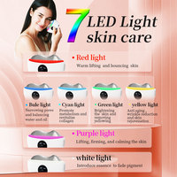 Herramienta Facial Gua Sha 7 en 1 con Luz Roja, Masajeador Eléctrico, Dispositivo de Masaje Vibratorio, Piedra Gua Sha para Esculpir el Rostro