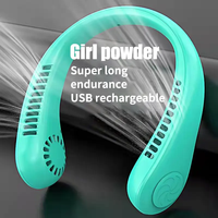 Ventilateur portable d'extérieur mini, rafraîchissant, rechargeable par USB, sans pales, pliable, pour le sport, à suspendre au cou - Grande Vente
