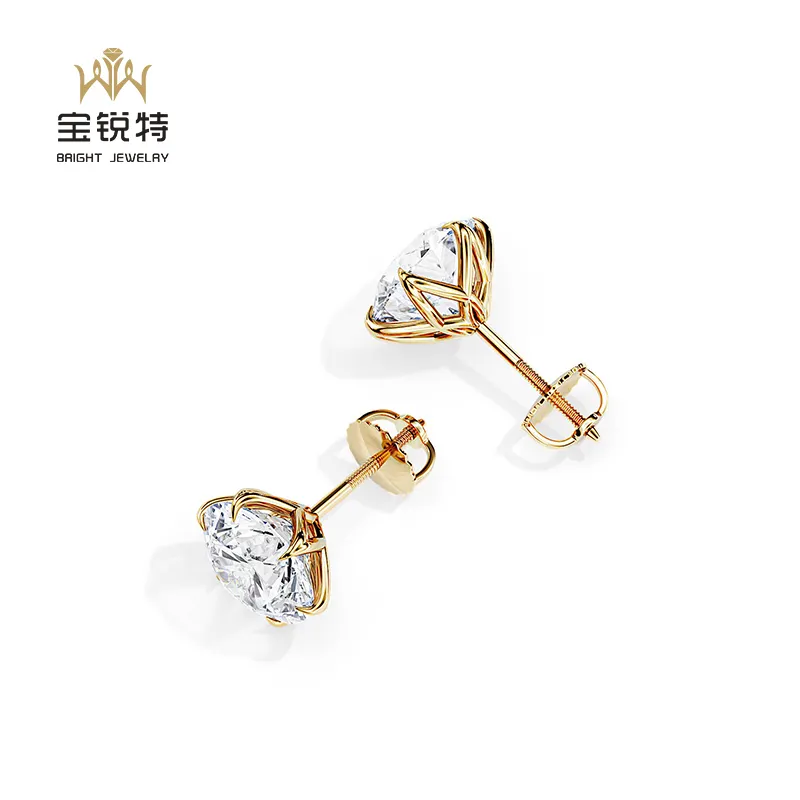 Orecchini con diamanti in oro 18k orecchini con diamanti personalizzati da laboratorio con orecchini con diamanti solitario