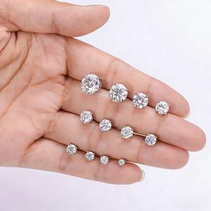 Luxury Moissanite <b>Stud</b> 1ct VVS 925 Sterling Silver <b>Men</b> Women Jewelry Flower Cluster Halo Diamond <b>Earrings</b> - Product Image 4