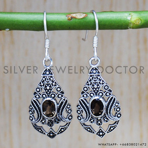 Pendientes de Plata de Ley 925 para Mujer y Niña, Pendientes de Piedras Preciosas de Topacio de la Mejor Calidad con Sello 925, Joyería de Plata Hecha a Mano - Product Image 5
